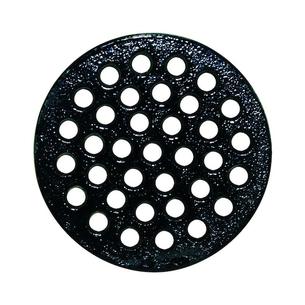 B & K Sioux Chief 6 in. Epoxy Coated Black Round Cast Iron Floor Drain Strainer 846-S5PK - main